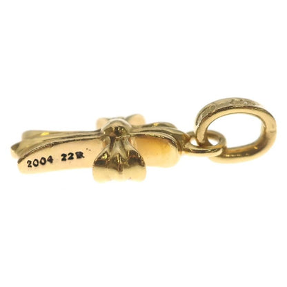 Chrome Hearts 22k Crs Bbyfat P Dia Baby Fat Cross Pave Diamond Pendant Top Gold