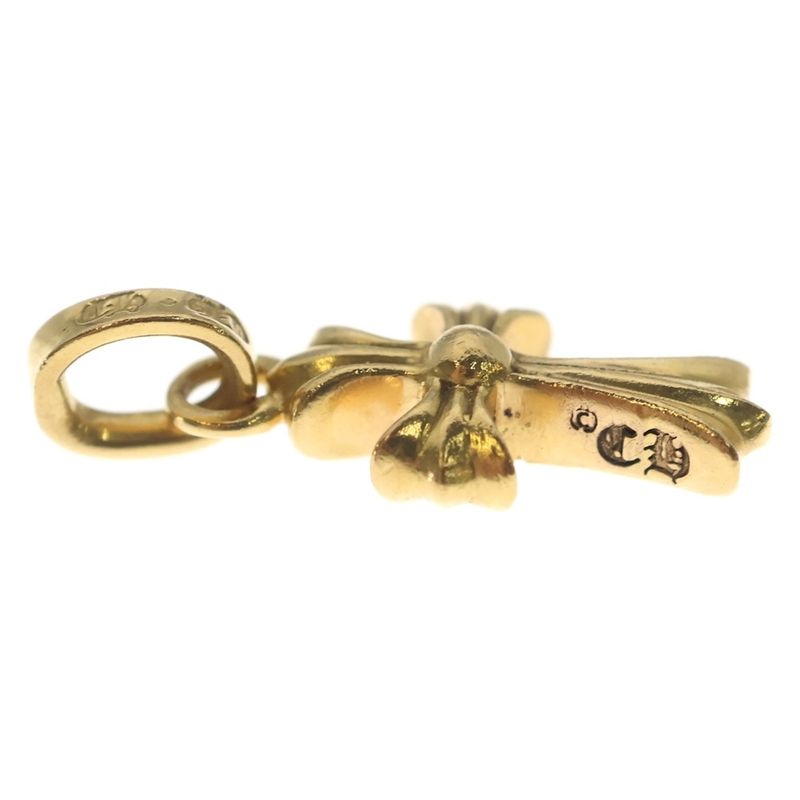 Chrome Hearts 22k Crs Bbyfat P Dia Baby Fat Cross Pave Diamond Pendant Top Gold