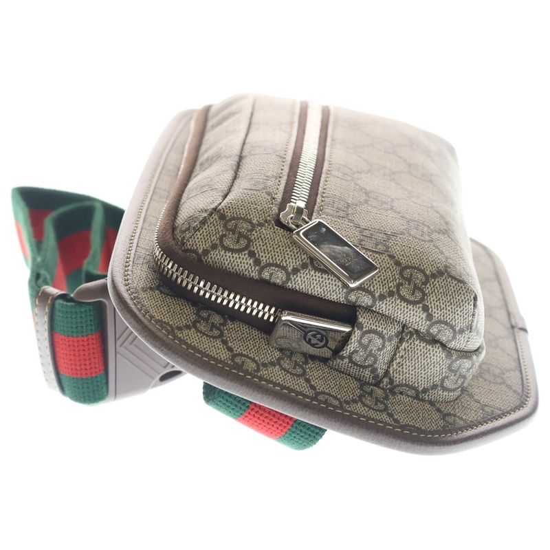 Gucci GG Supreme Belt Bag Waist Pouch Brown