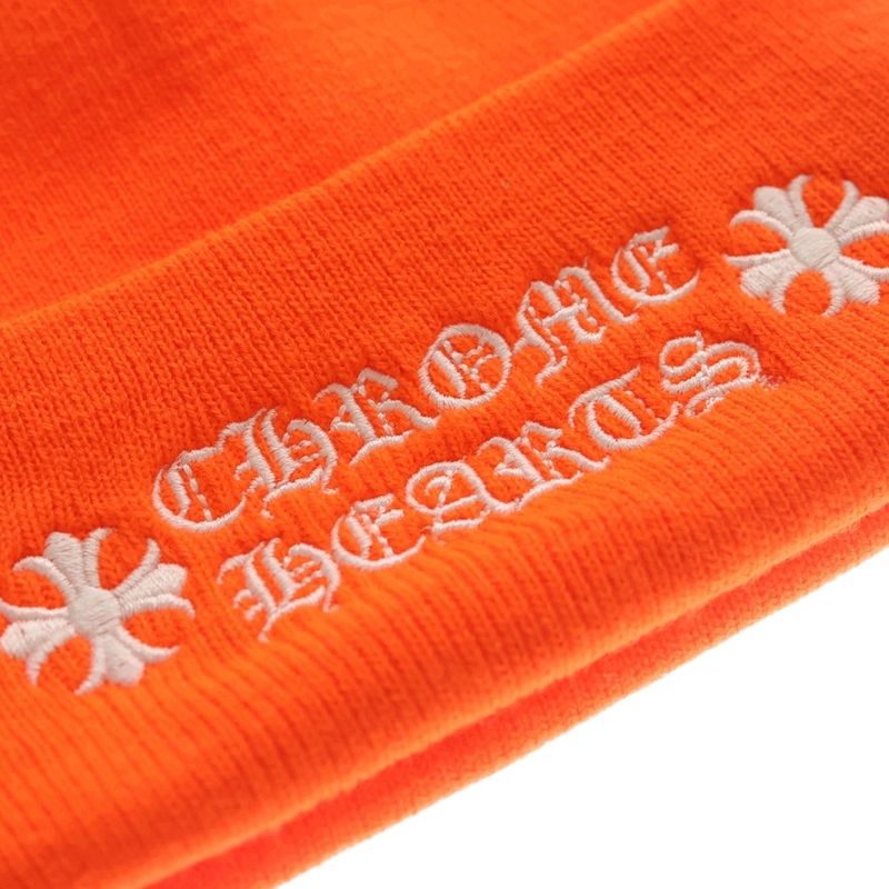 Chrome Hearts Watch Cap Logo Embroidered Beanie Orange Hat