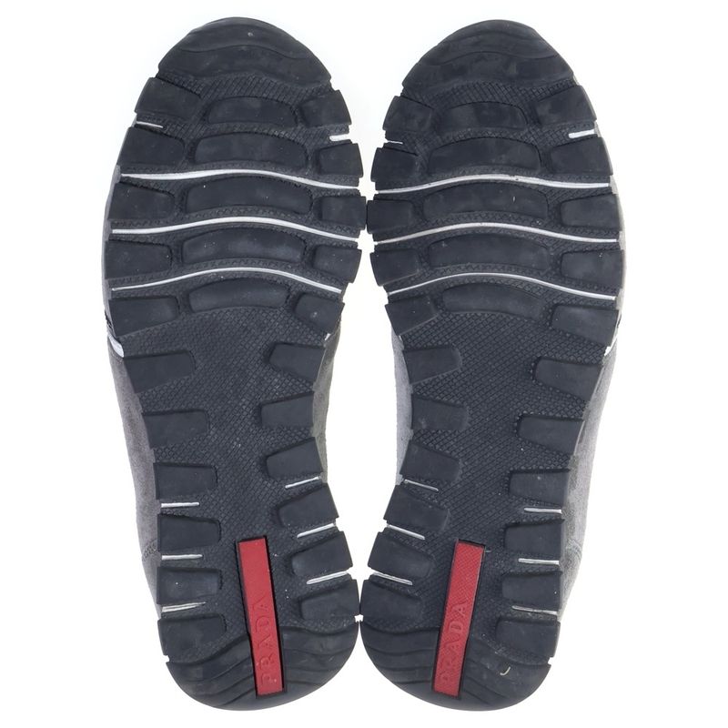 Prada Sport Suede Low Cut Sneakers Shoes Gray