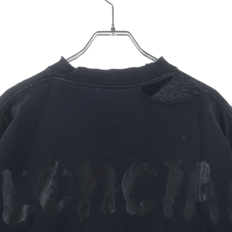 Balenciaga Logo Back Print Crew Neck Short Sleeve T-Shirt Black