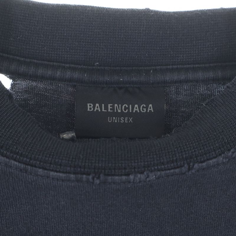 Balenciaga Logo Back Print Crew Neck Short Sleeve T-Shirt Black