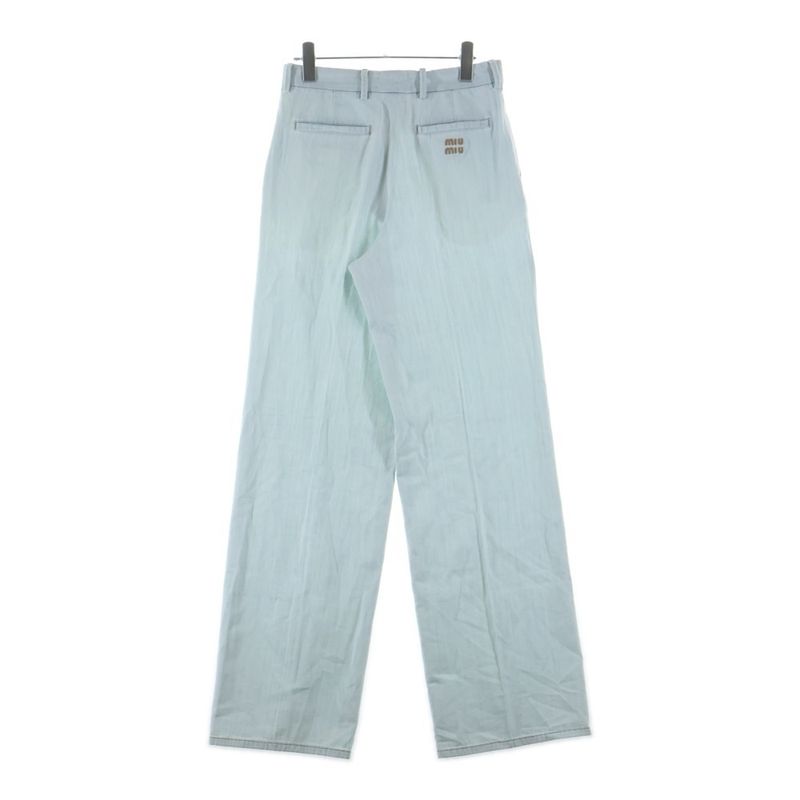 Miu Miu Chambray Denim Pants Blue