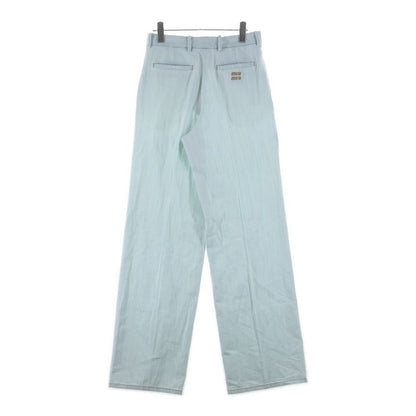 Miu Miu Chambray Denim Pants Blue