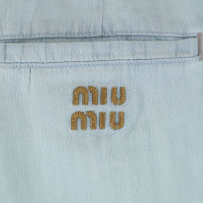 Miu Miu Chambray Denim Pants Blue