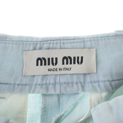 Miu Miu Chambray Denim Pants Blue