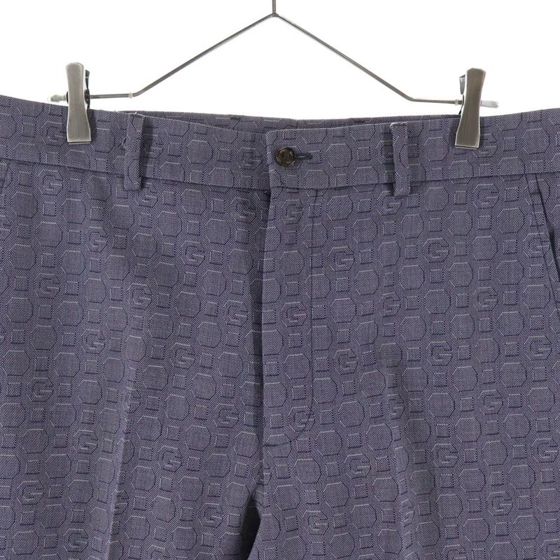 Gucci Wool Allover Pattern Trousers Pants Purple