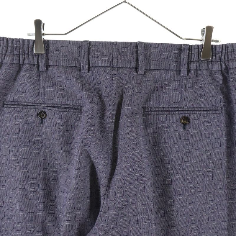 Gucci Wool Allover Pattern Trousers Pants Purple