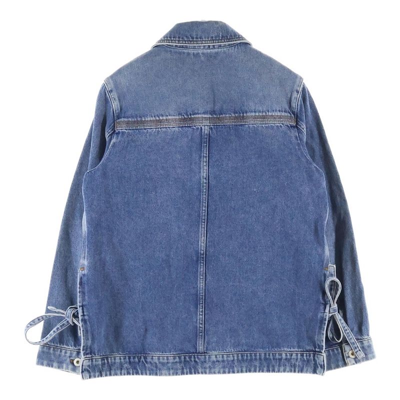 Loewe Anagram Leather Patch Denim Work Jacket Indigo