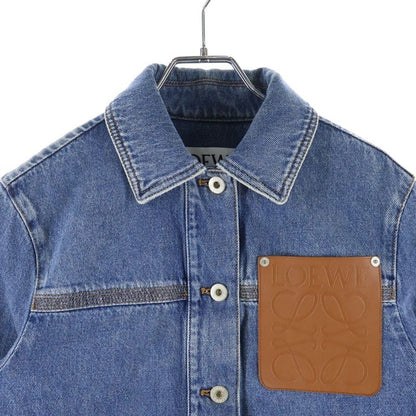 Loewe Anagram Leather Patch Denim Work Jacket Indigo