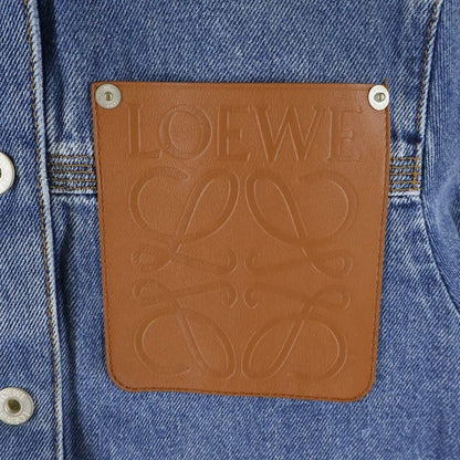 Loewe Anagram Leather Patch Denim Work Jacket Indigo
