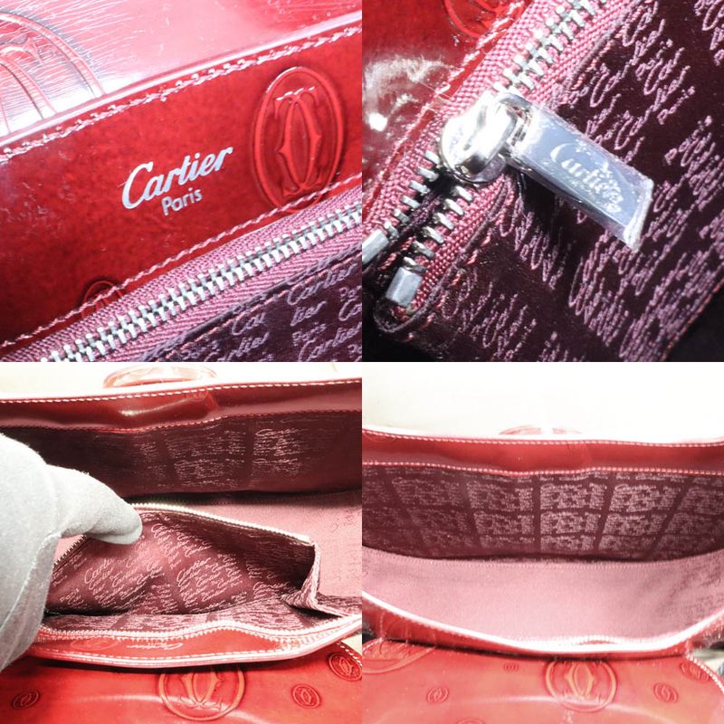 Cartier Happy Birthday Shoulder Bag Gold Patent Leather