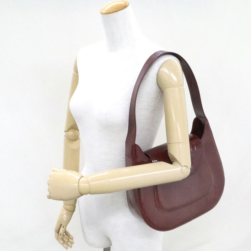 Cartier Happy Birthday Shoulder Bag Gold Patent Leather