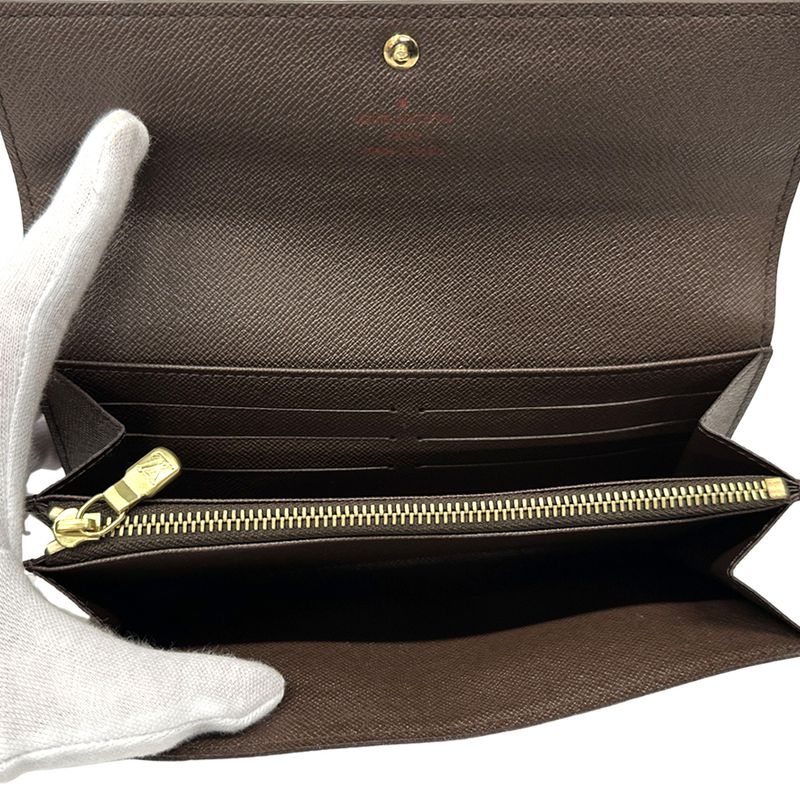 Louis Vuitton Wallet Damier Portefeuille Sarah Ebene Flap Type Classic Adult
