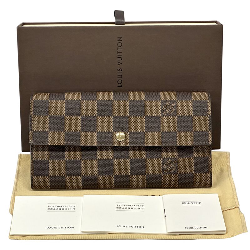 Louis Vuitton Wallet Damier Portefeuille Sarah Ebene Flap Type Classic Adult