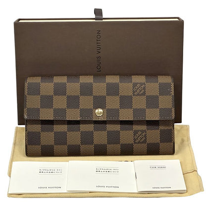 Louis Vuitton Wallet Damier Portefeuille Sarah Ebene Flap Type Classic Adult