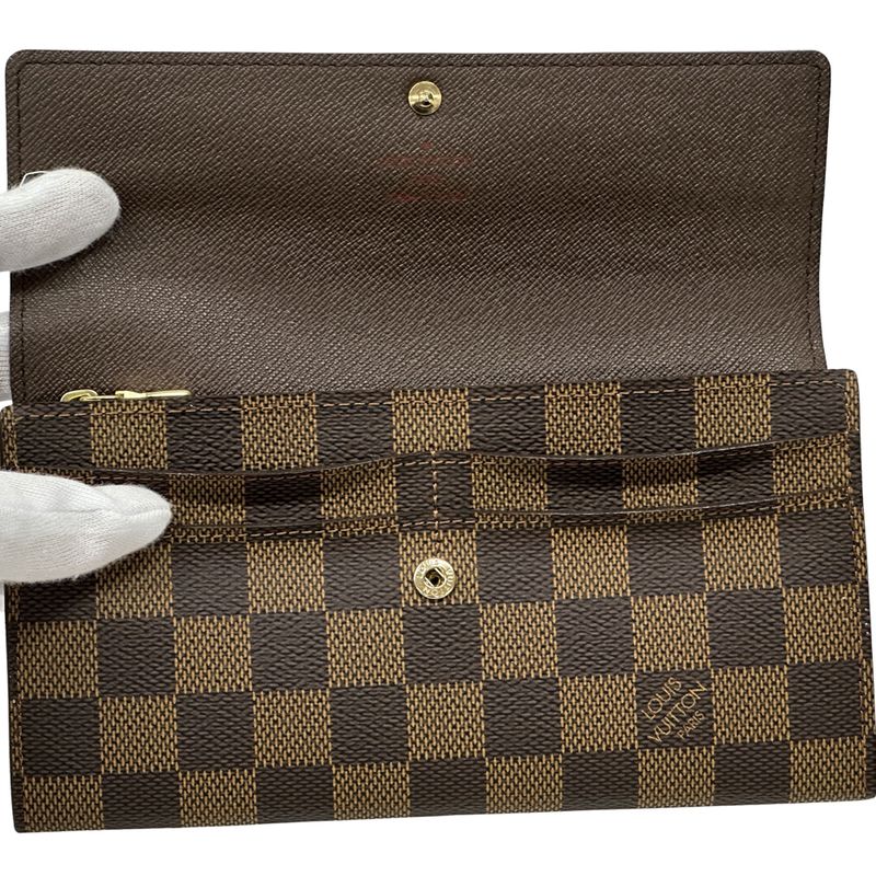 Louis Vuitton Wallet Damier Portefeuille Sarah Ebene Flap Type Classic Adult