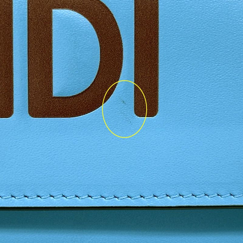 Fendi Wallet Leather Blue Light Flap