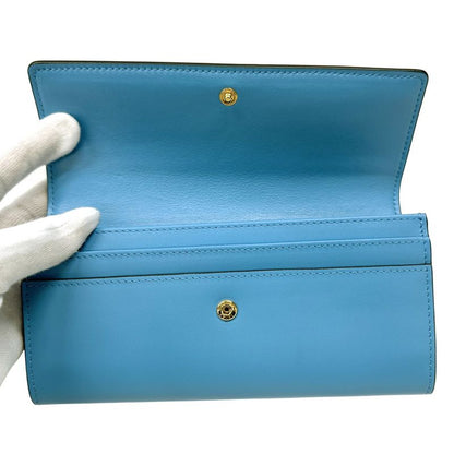 Fendi Wallet Leather Blue Light Flap