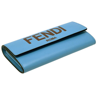 Fendi Wallet Leather Blue Light Flap