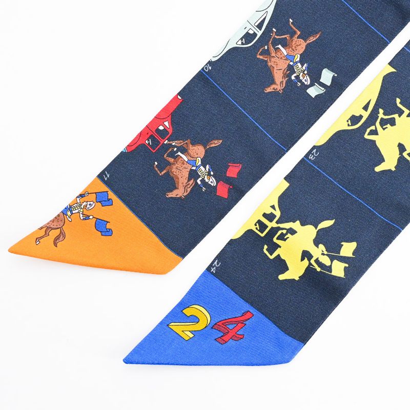 Hermes Scarf Twilly Scarves Navy