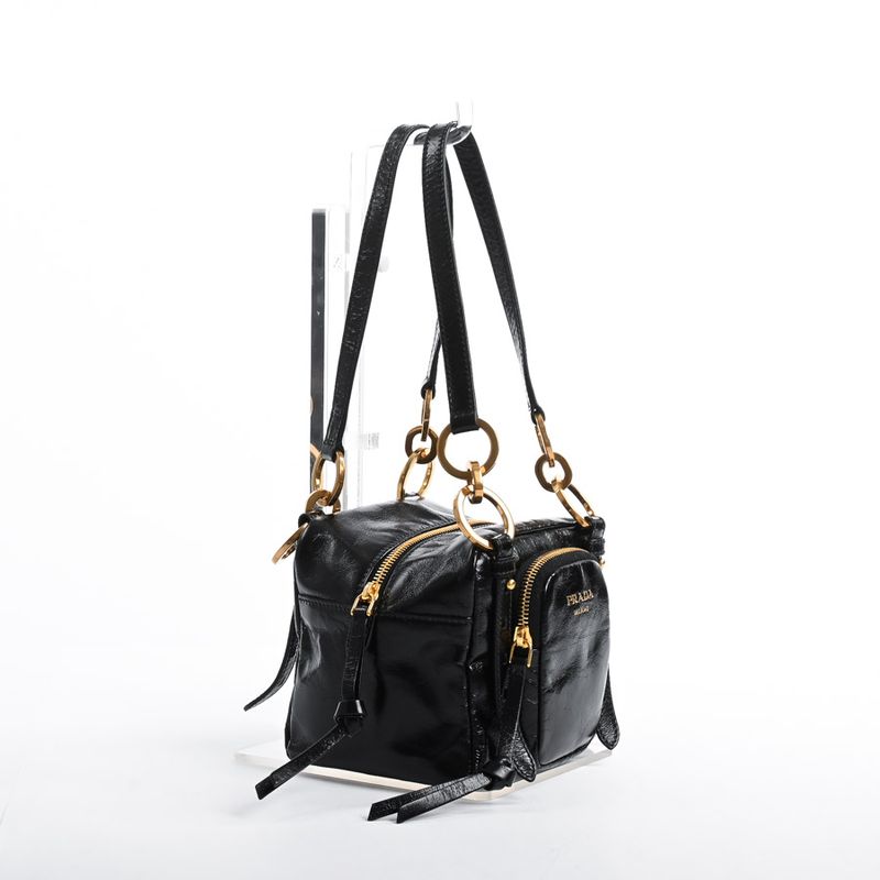 Prada Dangle Leather Top Handle Mini Bag