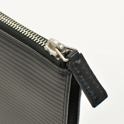Saint Laurent Clutch Leather Black Silver — view 4