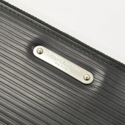Saint Laurent Clutch Leather Black Silver — view 3
