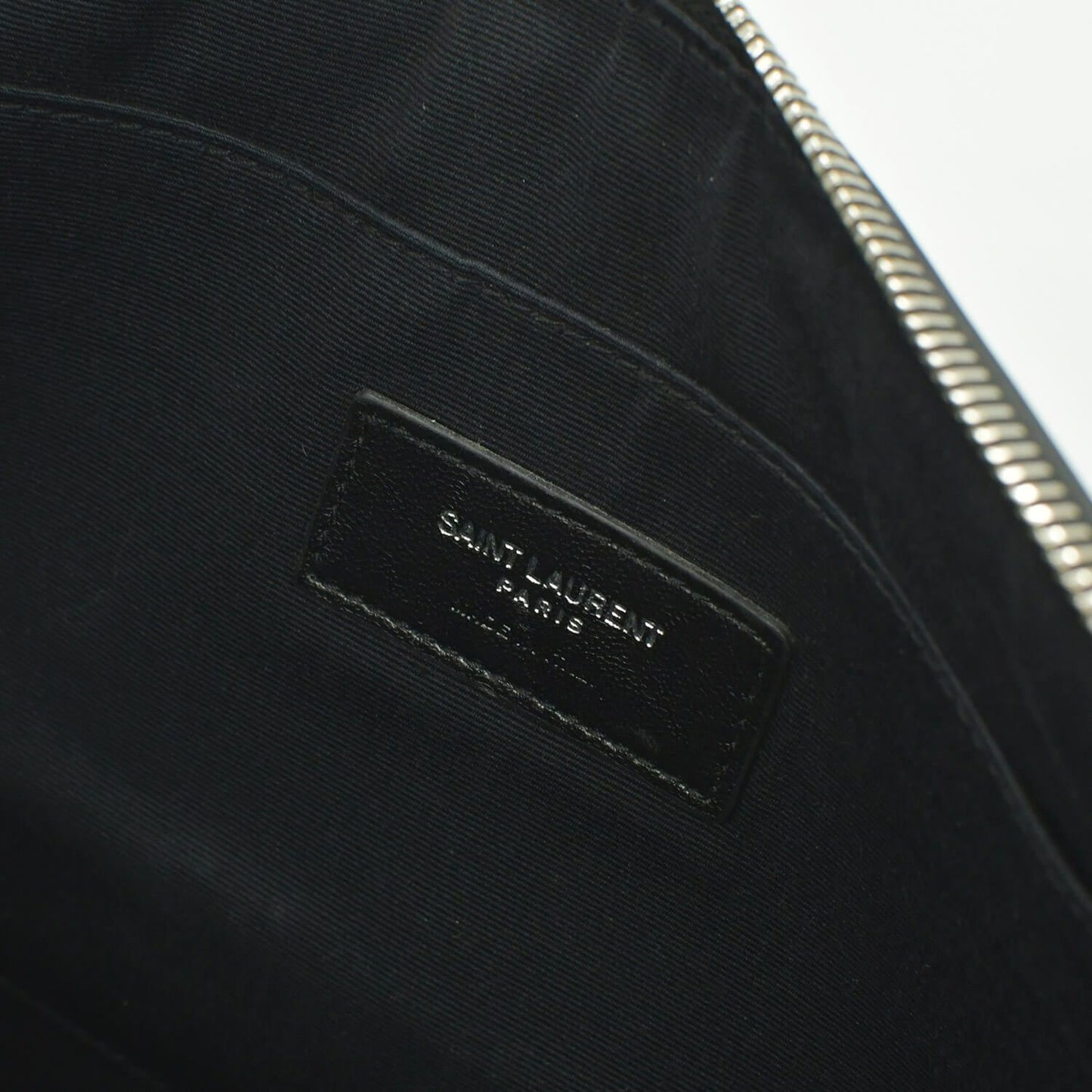 Saint Laurent Clutch Leather Black Silver — view 5
