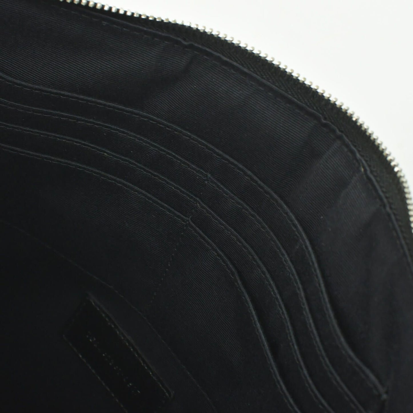 Saint Laurent Clutch Leather Black Silver — view 8