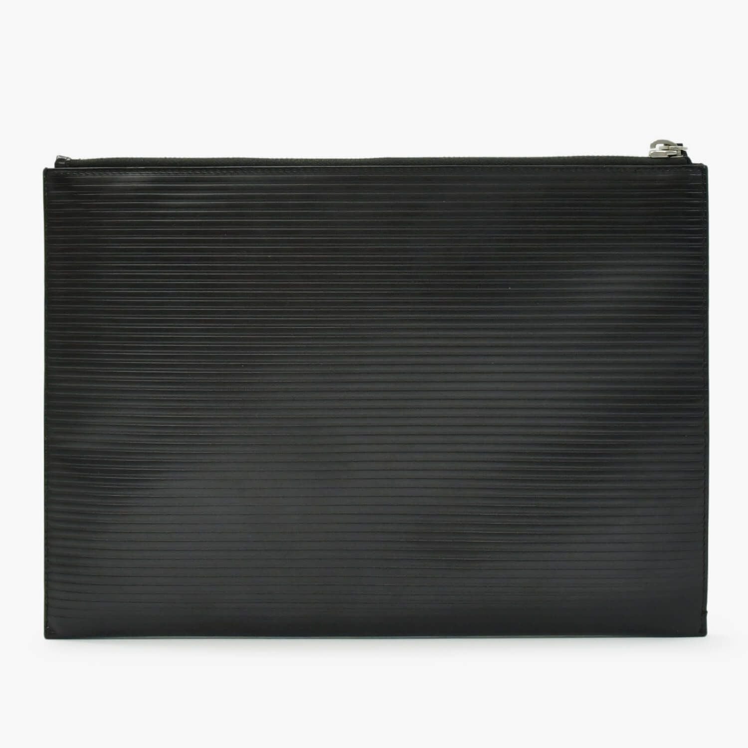 Saint Laurent Clutch Leather Black Silver — view 2