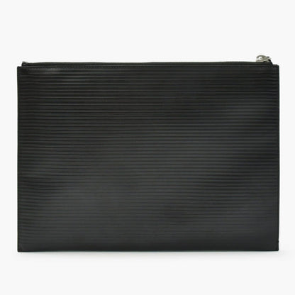 Saint Laurent Clutch Leather Black Silver — view 2