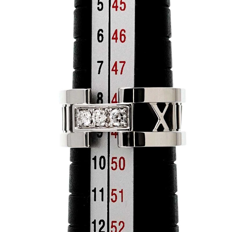 Tiffany & Co Atlas . Ring Diamond 18k WG White Gold 750