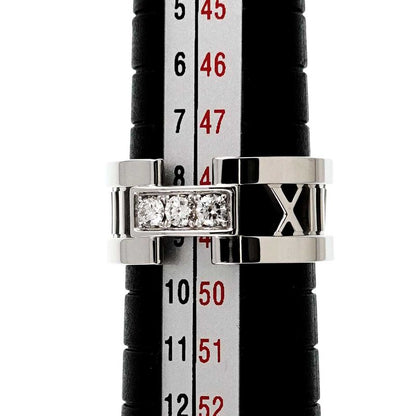 Tiffany & Co Atlas . Ring Diamond 18k WG White Gold 750