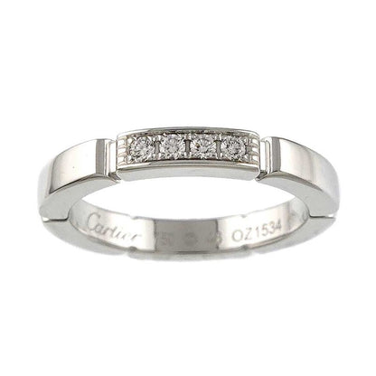 Cartier Maillon Panthere Ring 46 Diamond 18k WG White Gold 750