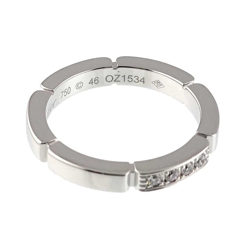 Cartier Maillon Panthere Ring 46 Diamond 18k WG White Gold 750
