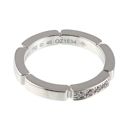 Cartier Maillon Panthere Ring 46 Diamond 18k WG White Gold 750