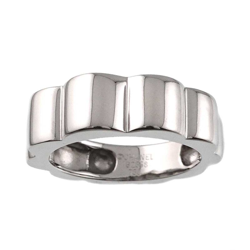Chanel Profile Camellia Ring 18k WG White Gold 750