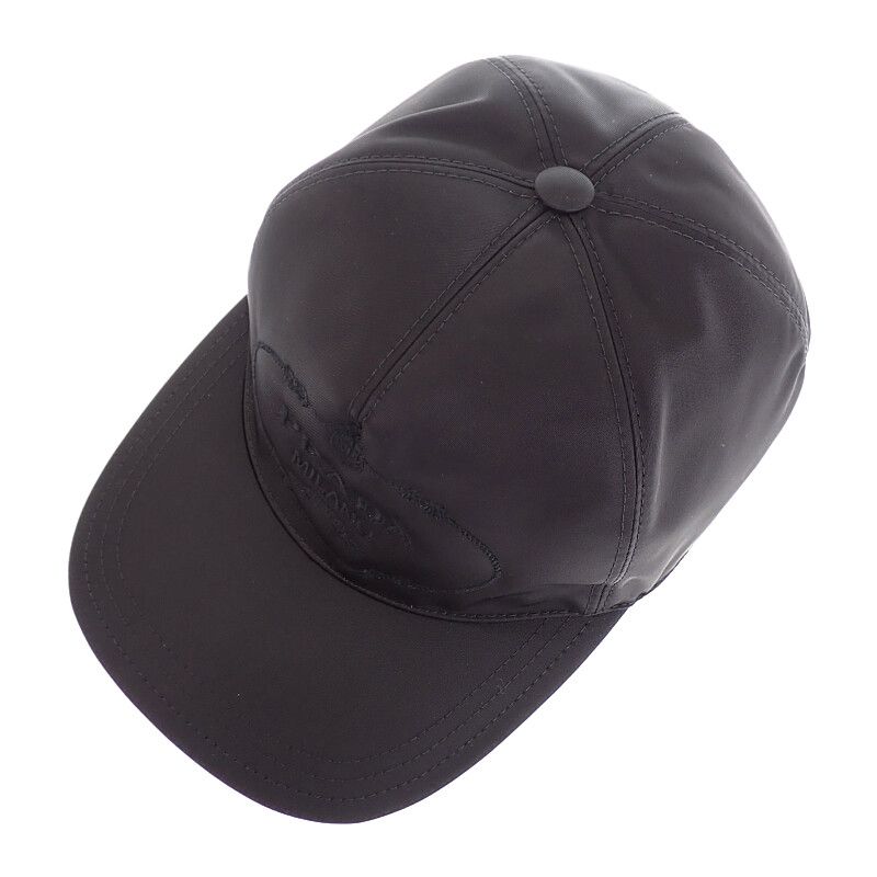 Prada Re-Nylon Baseball Cap S Hat Cap Nylon Black Casual Classic Gift