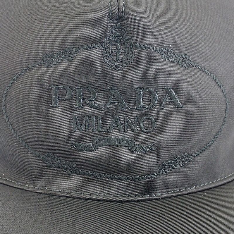 Prada Re-Nylon Baseball Cap S Hat Cap Nylon Black Casual Classic Gift