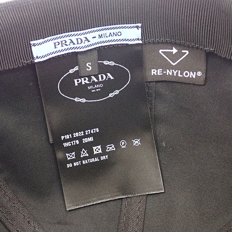 Prada Re-Nylon Baseball Cap S Hat Cap Nylon Black Casual Classic Gift