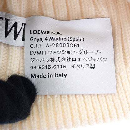 Loewe Beanie Knit Cap Hat Wool Ivory White Going Out Travel