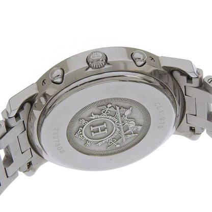 Hermes Clipper Stainless Steel Quartz Chronograph Black Dial Watch
