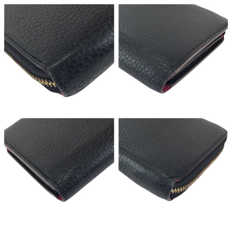 Louis Vuitton Taurillon Portefeuille Comet Black Gold Leather Zip Around Wallet
