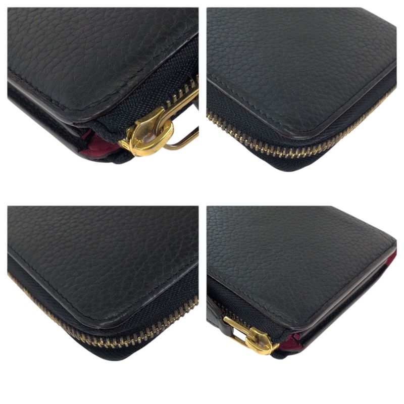 Louis Vuitton Taurillon Portefeuille Comet Black Gold Leather Zip Around Wallet