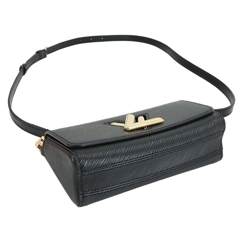 Louis Vuitton Epi Pochette Twist Waist Chain Shoulder Bag Leather Black