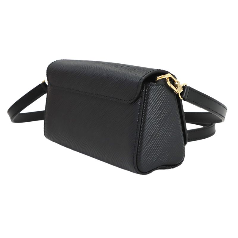 Louis Vuitton Epi Pochette Twist Waist Chain Shoulder Bag Leather Black