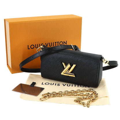 Louis Vuitton Epi Pochette Twist Waist Chain Shoulder Bag Leather Black