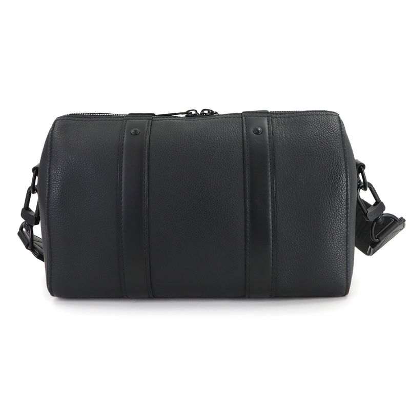 Louis Vuitton City Keepall Shoulder Bag Aerogram Leather Black